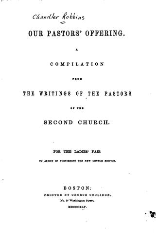 Cover for Our pastors' offering.