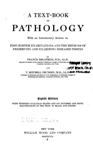 Cover for A Text-book of pathology: With an Introductory Section on Post-mortem Examinations and the ...
