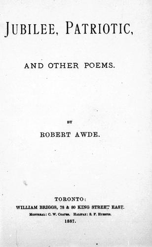 Cover for Jubilee, patriotic and other poems