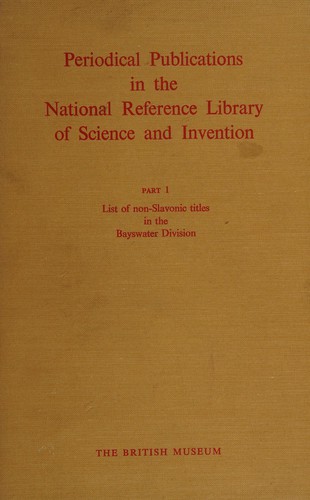 Cover for Periodical publications in the National Reference Library of Science and Invention.