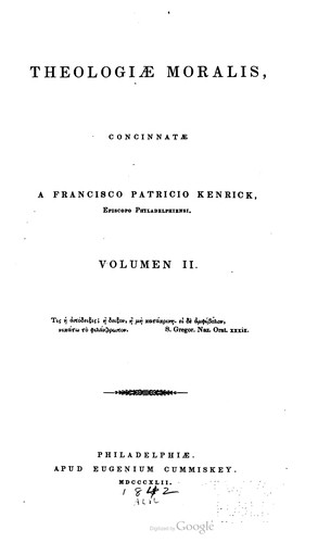 Cover for Theologia moralis