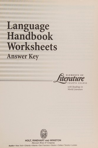 Cover for Elements of Language