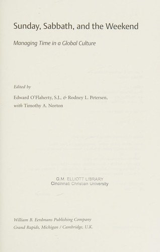 Cover for Sunday, sabbath, and the weekend
