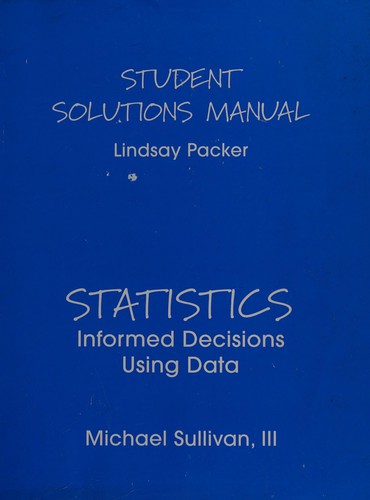Cover for Student solutions manual [for] Statistics