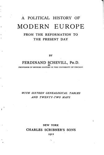 Cover for A political history of modern Europe from the reformation to the present day.