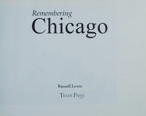 Cover for Remembering Chicago