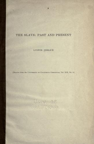 Cover for The Slavs: past and present
