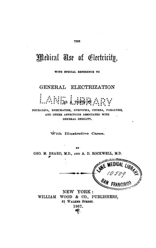 Cover for The Medical use of electricity