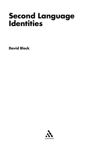 Cover for Second language identities