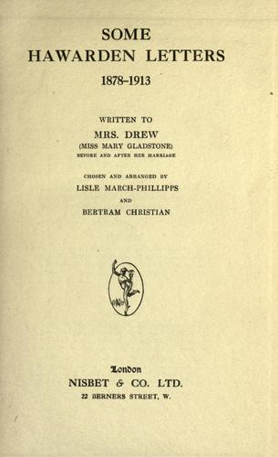 Cover for Some Hawarden letters, 1878-1913