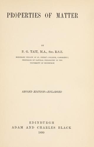 Cover for Properties of matter
