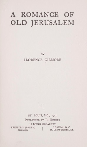 Cover for A romance of old Jerusalem