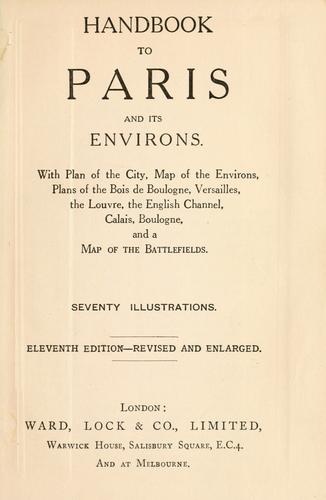 Cover for Handbook to Paris and its environs