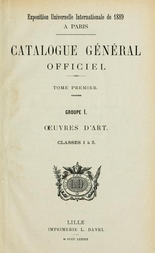 Cover for Catalogue général officiel.