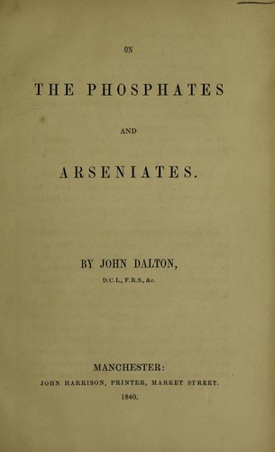 Cover for On the phosphates and arseniates [and other chemical essays]