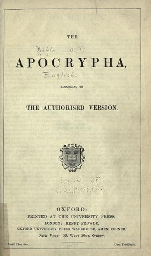 Cover for The Apocrypha