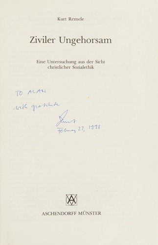 Cover for Ziviler Ungehorsam