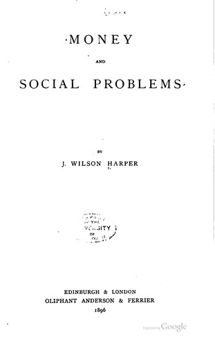 Cover for Money and social problems