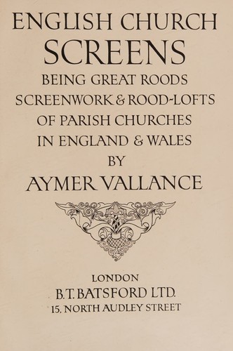 Cover for English Church Screens