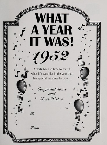 Cover for What a year it was! 1952