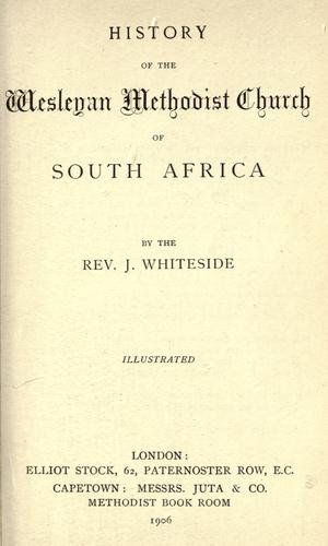 Cover for History of the Wesleyan Methodist Church of South Africa