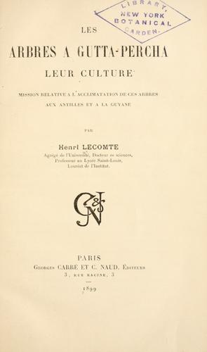 Cover for Les arbres  gutta-percha