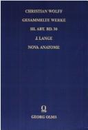 Cover for Nova anatome, seu idea analytica systematis metaphysici Wolfiani