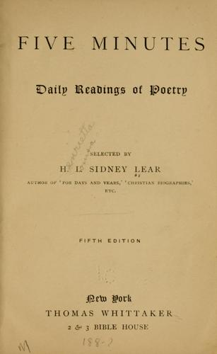 Cover for Five minutes dialy readings of poetry