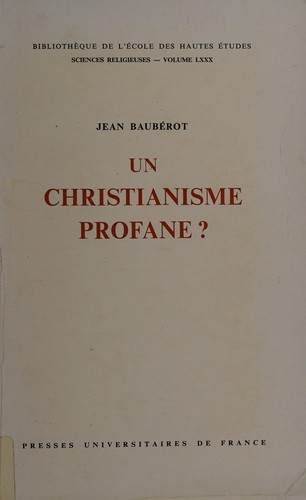 Cover for Un christianisme profane?