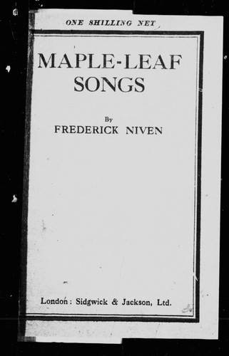 Cover for Maple leaf songs