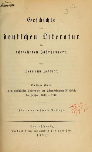 Cover for Literaturgeschichte des achtzehnten Jahrhunderts