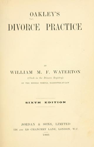 Cover for Oakley's Divorce practice