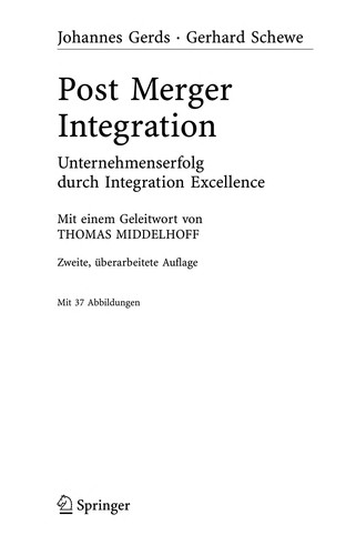 Cover for Post Merger Integration