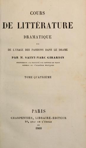 Cover for Cours de litterature dramatique