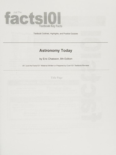 Cover for Studyguide for Astronomy Today by Chaisson, Eric, Isbn 9780321901675