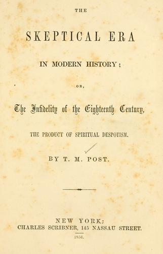 Cover for The skeptical era in modern history