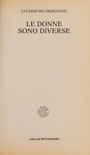 Cover for Le donne sono diverse