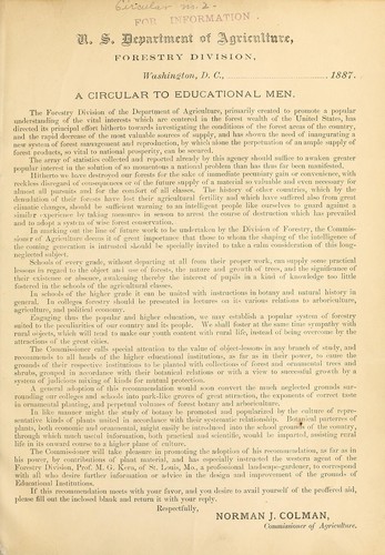 Cover for A circular to educational men