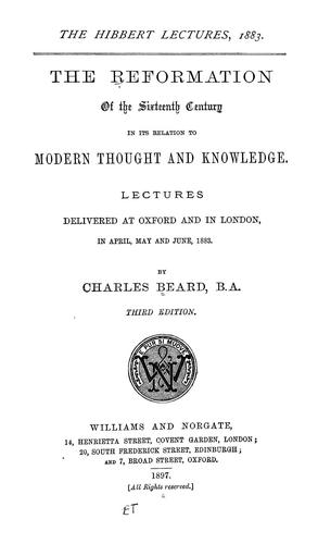 Cover for The Reformation of the sixteenth Century