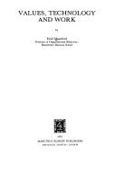 Cover for Values, Technology and Work (Information Systems)