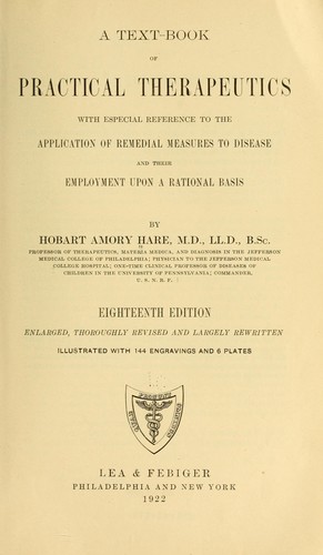 Cover for A text-book of practical therapeutics
