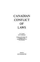 Cover for Canadian conflict of laws.