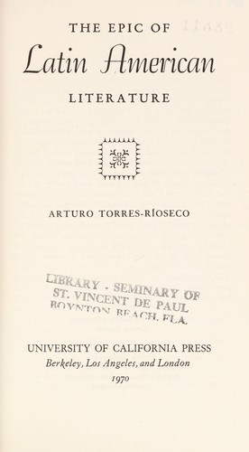 Cover for The epic of Latin American literature.