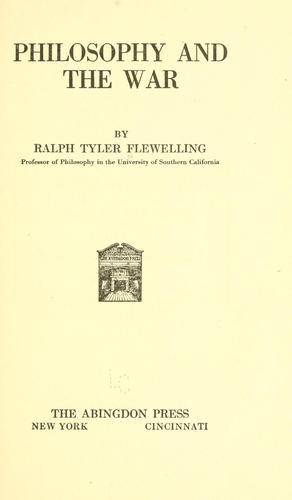 Cover for Philosophy and the war
