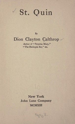 Cover for St. Quin