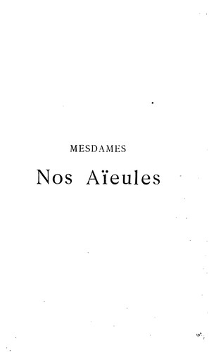 Cover for Mesdames nos aïeules