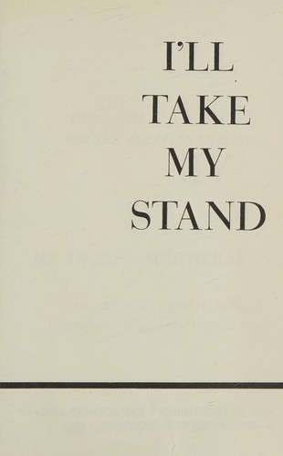 Cover for I'll Take My Stand