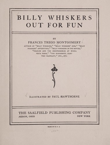 Cover for Billy Whiskers out for fun.