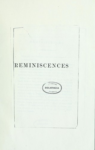 Cover for Réminiscences
