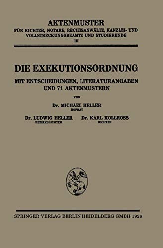 Cover for Die Exekutionsordnung